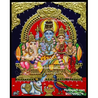 Shiva Family Tanjore Painting