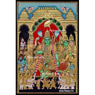 Ramar Pattabhishekam Tanjore Painting