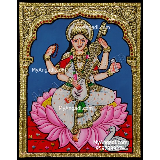 Saraswathi Tanjore Painting Saraswathi Tanjore Painting