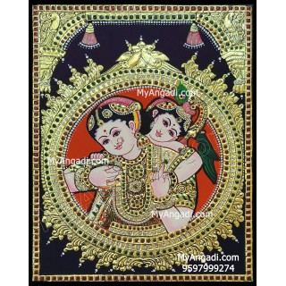 Yasodha Krishna Tanjore Painting, Krishna Tanjore Painting