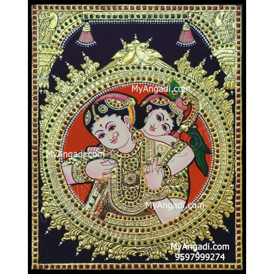 Yasodha Krishna Tanjore Painting, Krishna Tanjore Painting