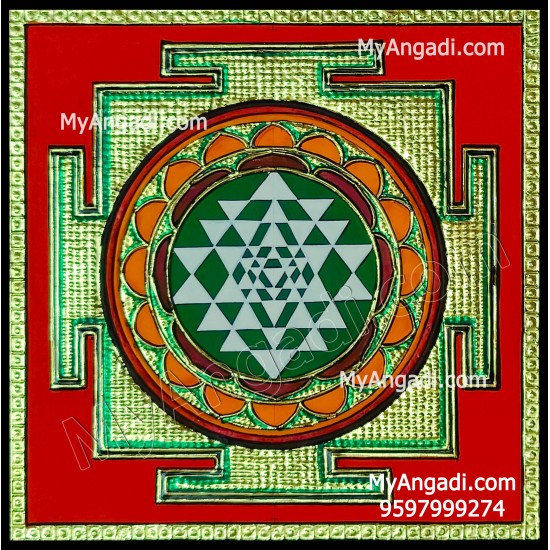 Sri Chakram Tanjore Painting Sri Chakram Tanjore Painting