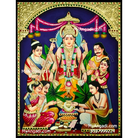 Sathya Narayana Swami Tanjore Painting