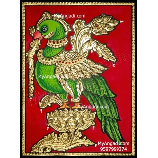 Parrot Tanjore Painting