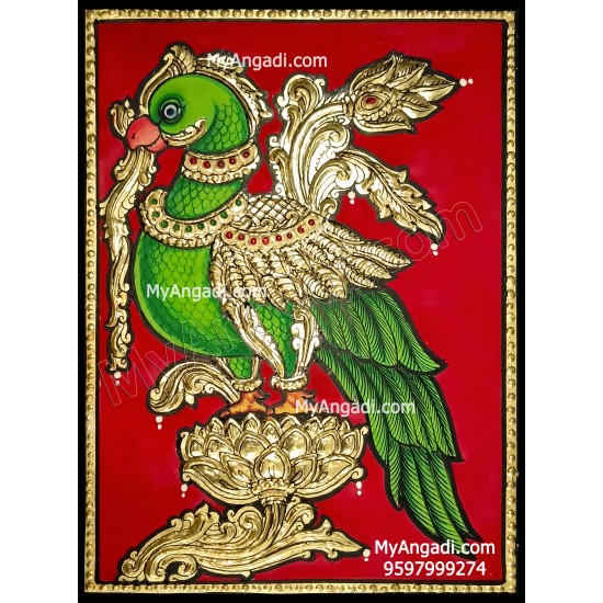 Parrot Tanjore Painting Parrot Tanjore Painting