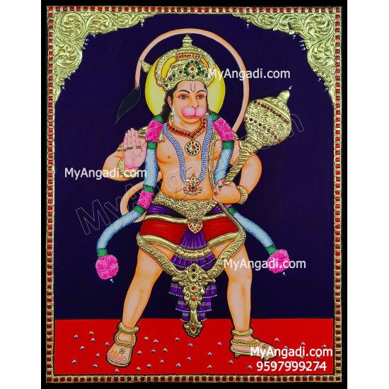 Hanuman Tanjore Painting Hanuman Tanjore Painting