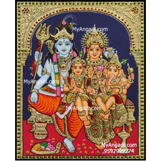 Shiva Family Tanjore Painting