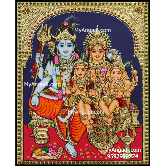 Shiva Family Tanjore Painting