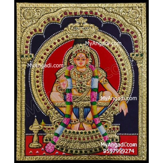 Aiyyappan Tanjore Painting, Iyyappan Tanjore Painting