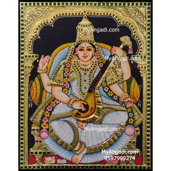 Saraswathi Tanjore Painting Saraswathi Tanjore Painting