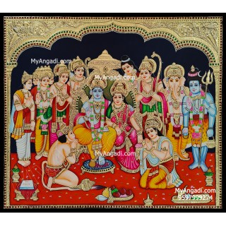 Ramar Pattabhishekam Tanjore Painting