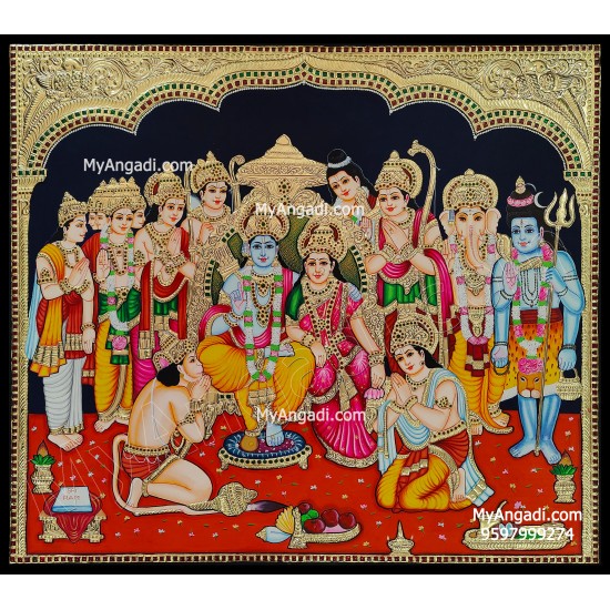 Ramar Pattabhishekam Tanjore Painting