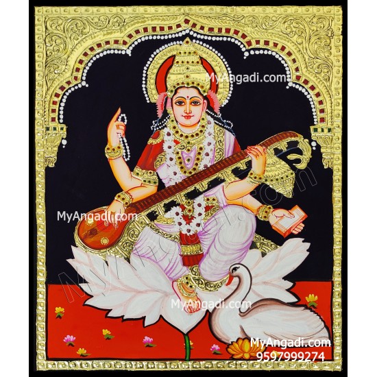 Saraswathi Tanjore Painting Saraswathi Tanjore Painting