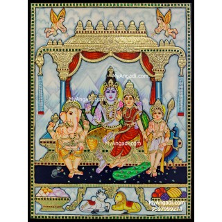 Shiva Kudumbam Tanjore Painting