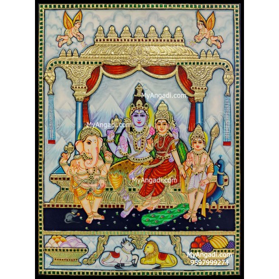 Shiva Kudumbam Tanjore Painting