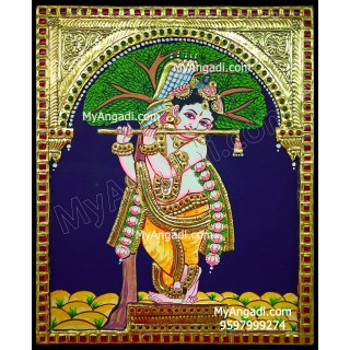 Flute Krishna Tanjore Painting
