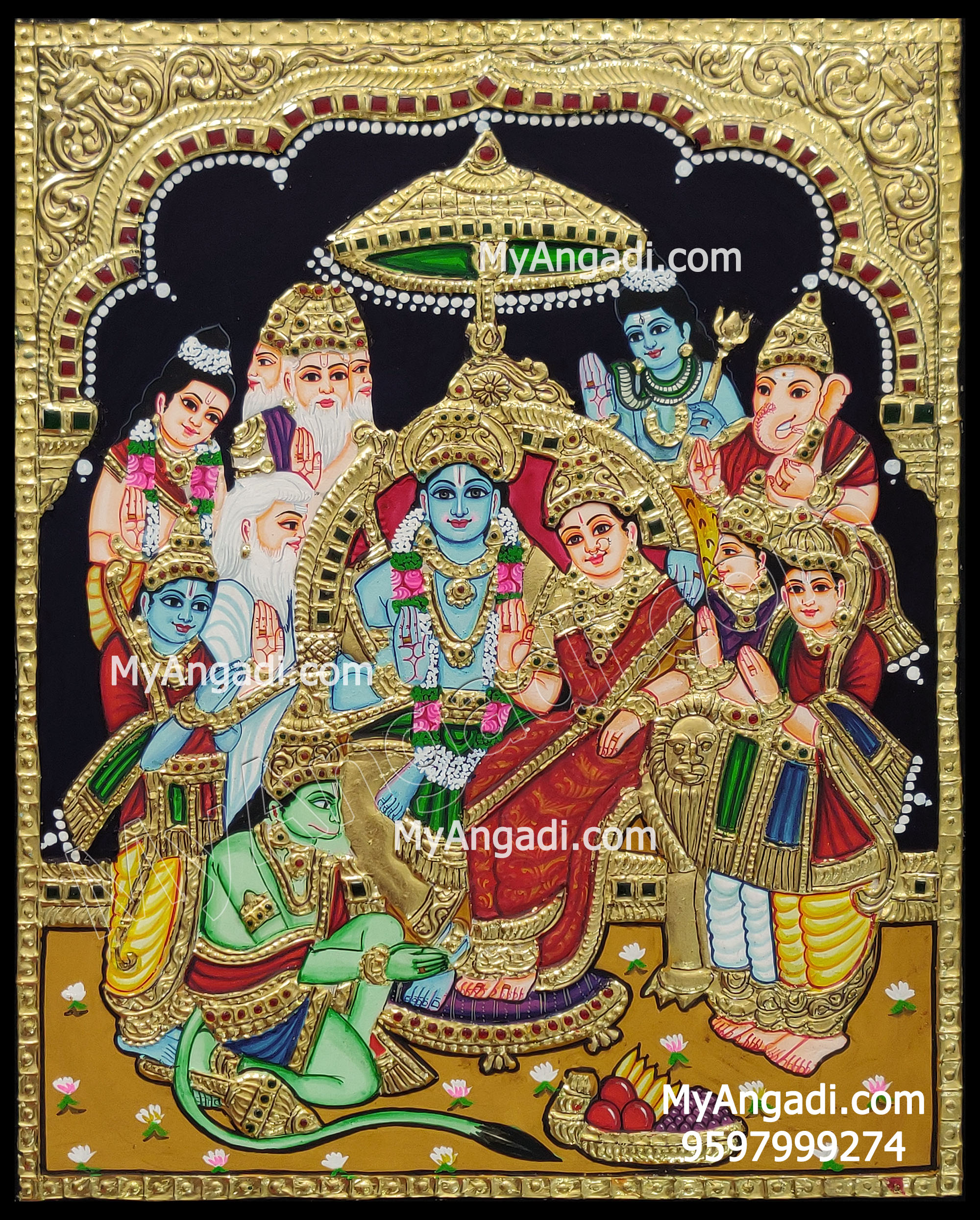 Sri Rama Pattabhishekam Tanjore Painting