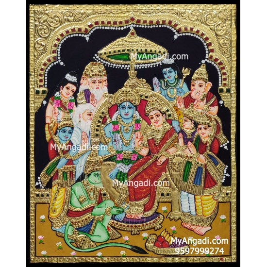 Ramar Pattabhishekam Tanjore Painting