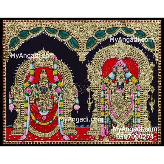 Balaji and Thaayar Tanjore Painting