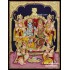 Ram Darbar - Ram with Sita, Hanuman, Lakshmanan Bharathan and Shatrughna Tanjore Painting