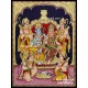 Ram Darbar - Ram with Sita, Hanuman, Lakshmanan Bharathan and Shatrughna Tanjore Painting