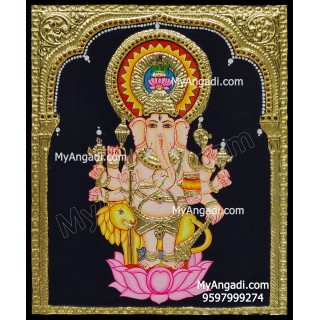 Kan Drishti Ganesha Tanjore Painting