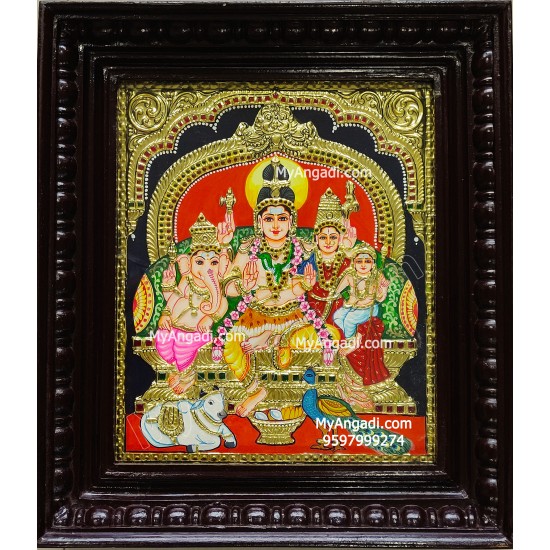 Shiva Family Tanjore Painting Shiva Family Tanjore Painting