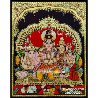 Shiva Family Tanjore Painting