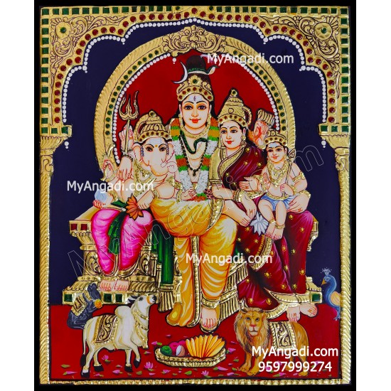 Shiva Family Tanjore Painting