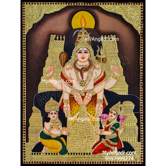 Iswarya Eswarar Lakshmi Kuberar Tanjore Painting