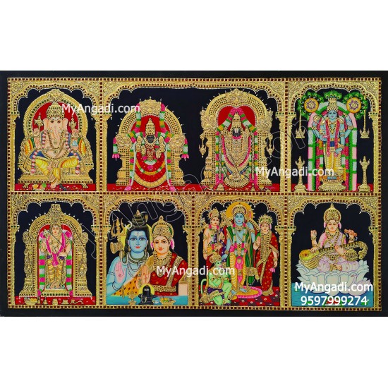 Ganesha, Balaji Thayar, Guruvayurappan, Murugar, Shivan Parvathi, Ram Darbar, Saraswathi Tanjore Painting Ganesha, Balaji Thayar, Guruvayurappan, Murugar, Shivan Parvathi, Ram Darbar, Saraswathi Tanjore Painting