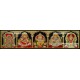 Balaji, Lakshmi, Ganesha, Saraswathi and Murugan- 5 Panel Tanjore Painting