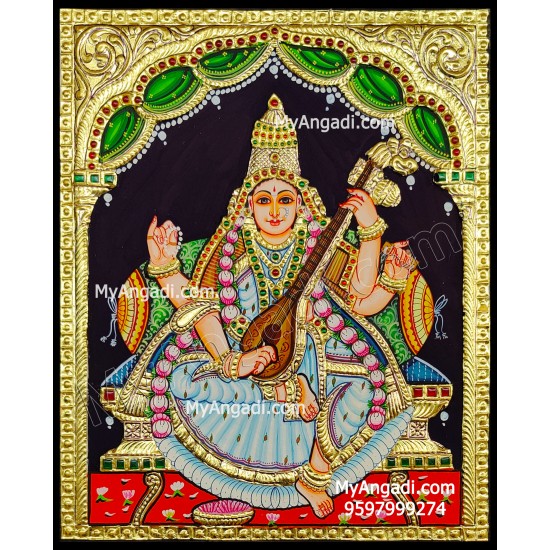 Saraswathi Tanjore Painting