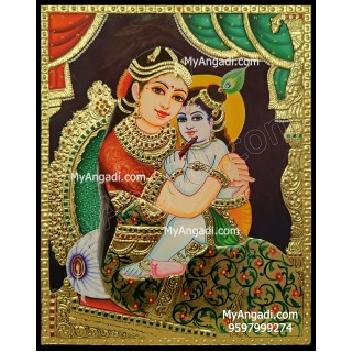 Yasodha Krishna Tanjore Painting, Krishna Tanjore Painting