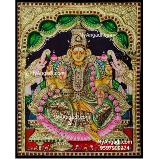 3D Gajalakshmi Tanjore Painting