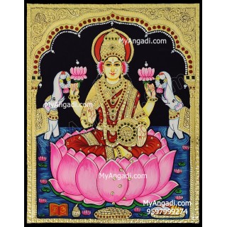 Gaja Lakshmi Tanjore Painting