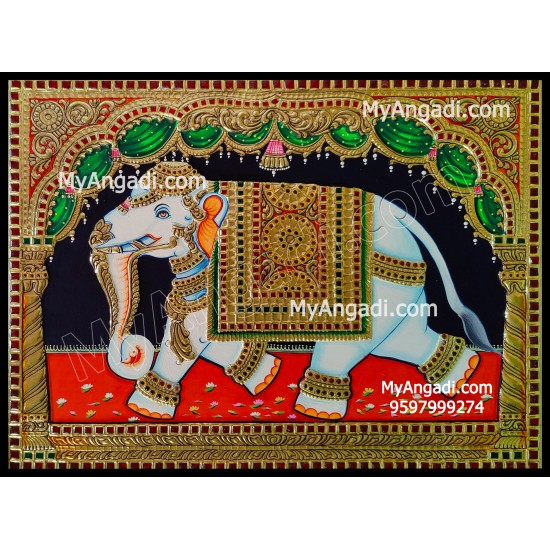 Elephant Tanjore Painting Elephant Tanjore Painting