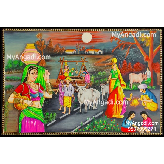 Natural Scenery Tanjore Painting Natural Scenery Tanjore Painting
