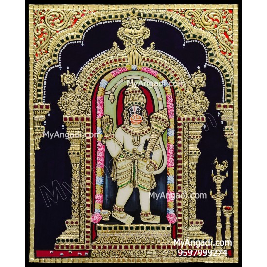 Ashtamsa Hanuman Tanjore Painting