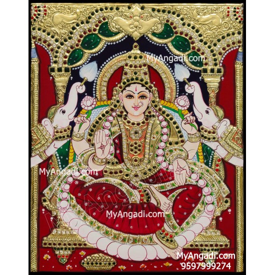 Gajalakshmi Tanjore Painting