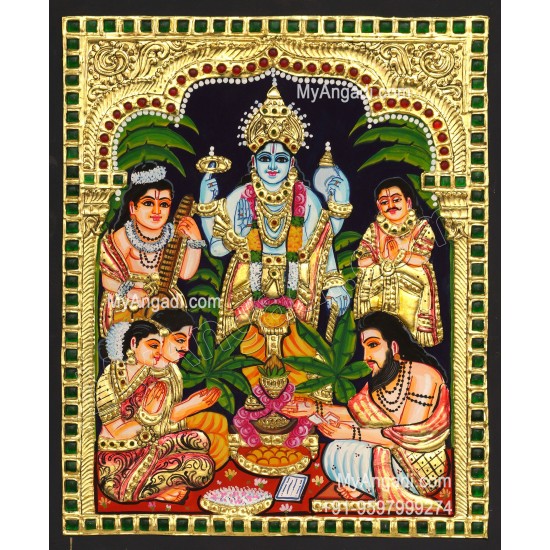 Sathya Narayana Swami Tanjore Painting