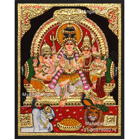 Siva Family Tanjore Painting