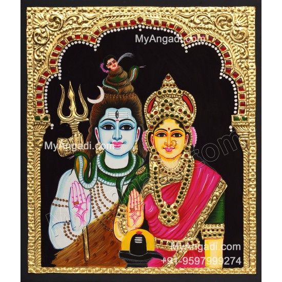 Sivan Paarvathi Tanjore Painting