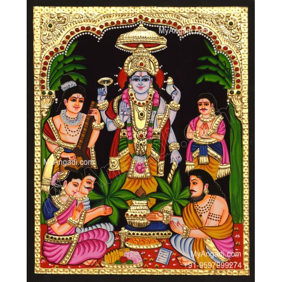 Sathya Narayana Swami Tanjore Painting