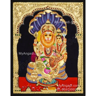 Narasimar Tanjore Painting, Lakshmi Narasimhar Tanjore Painting