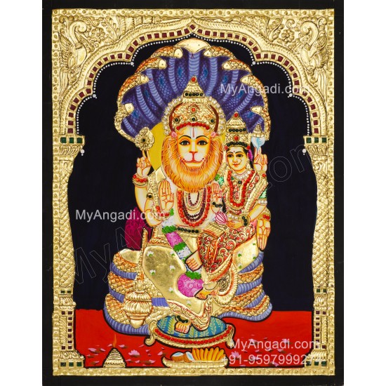Narasimar Tanjore Painting, Lakshmi Narasimhar Tanjore Painting Narasimar Tanjore Painting, Lakshmi Narasimhar Tanjore Painting