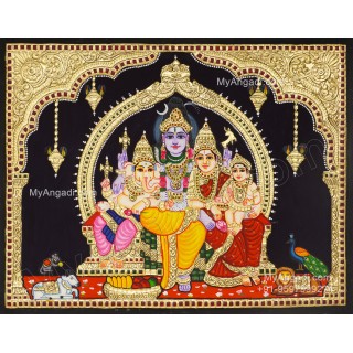 Shivan Family Tanjore Painting