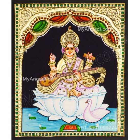 Saraswathi Tanjore Painting