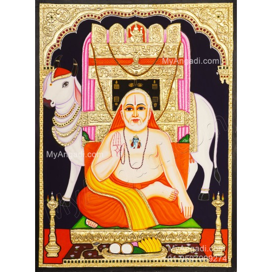 Ragavendra Tanjore Painting, Saint Tanjore Painting Ragavendra Tanjore Painting, Saint Tanjore Painting