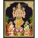 Vishnu With Garudan Hanuman Tanjore Painting